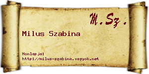 Milus Szabina névjegykártya