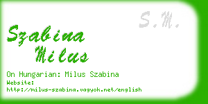 szabina milus business card